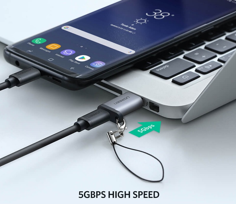 ugreen 50533 bộ chuyển đổi USB 3.0-A sang USB-C M/Fmàu xám